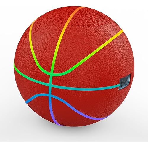Portable Bluetooth Speaker with LED Lights & Dynamic Bass - Wireless Basketball Speaker for Sports Fans, 8H Playtime, Beat Sync Light Show, IPX4 Splashproof - Ideal Gift for Kids, Teens, Adults