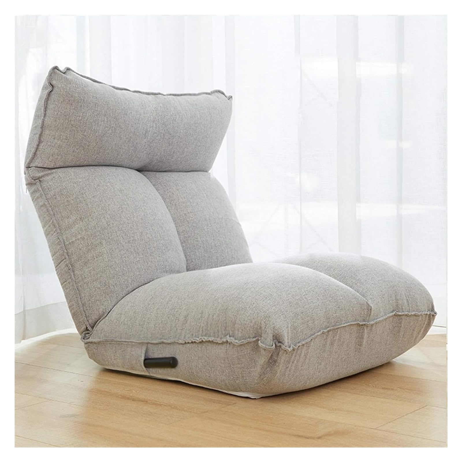 Silla de suelo plegable ajustable, asiento de meditación lavable de 14 posiciones para dormitorio y sala de estar, cómoda solución de asiento gris claro
