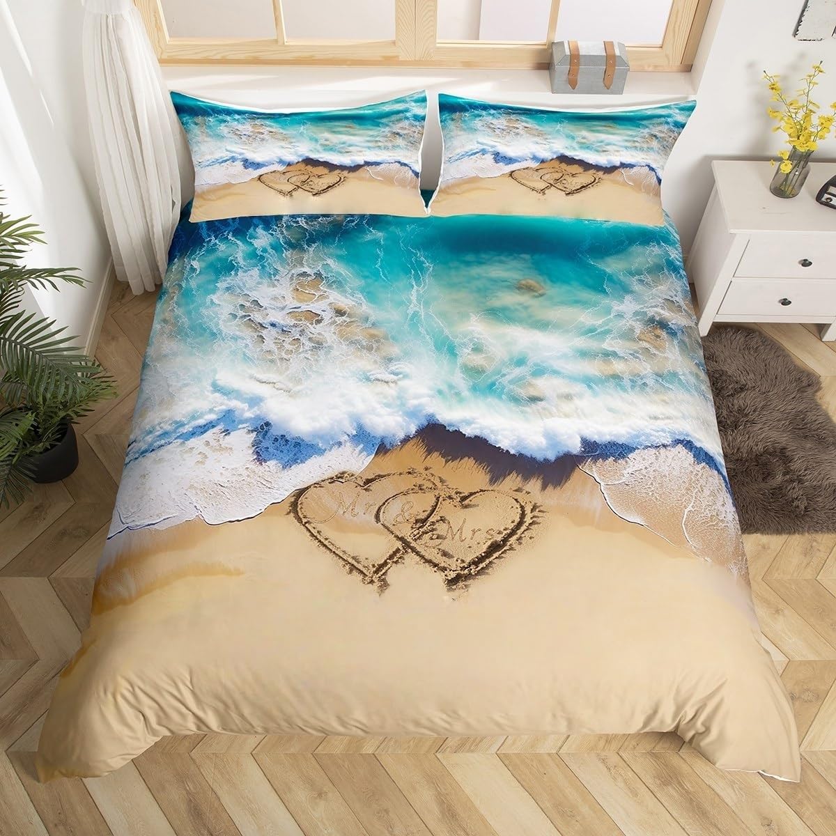 Housse de couette microfibre 140x200 moderne lit simple cœur