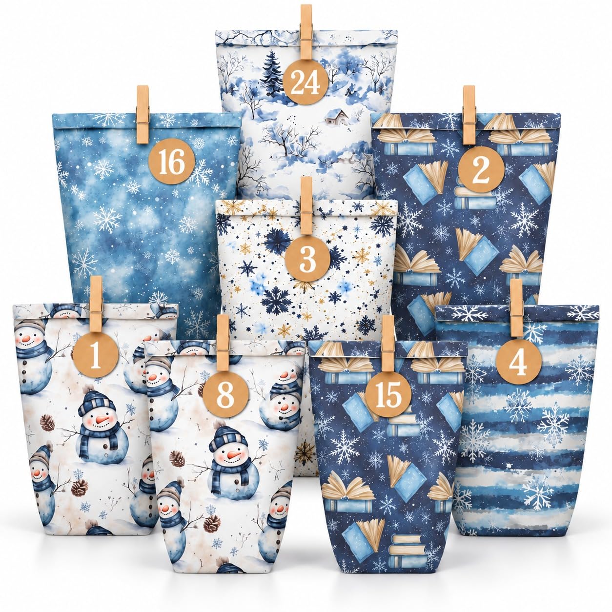 Christmas Advent Calendar to Fill Yourself, 24 Sets Empty Advent Calendar