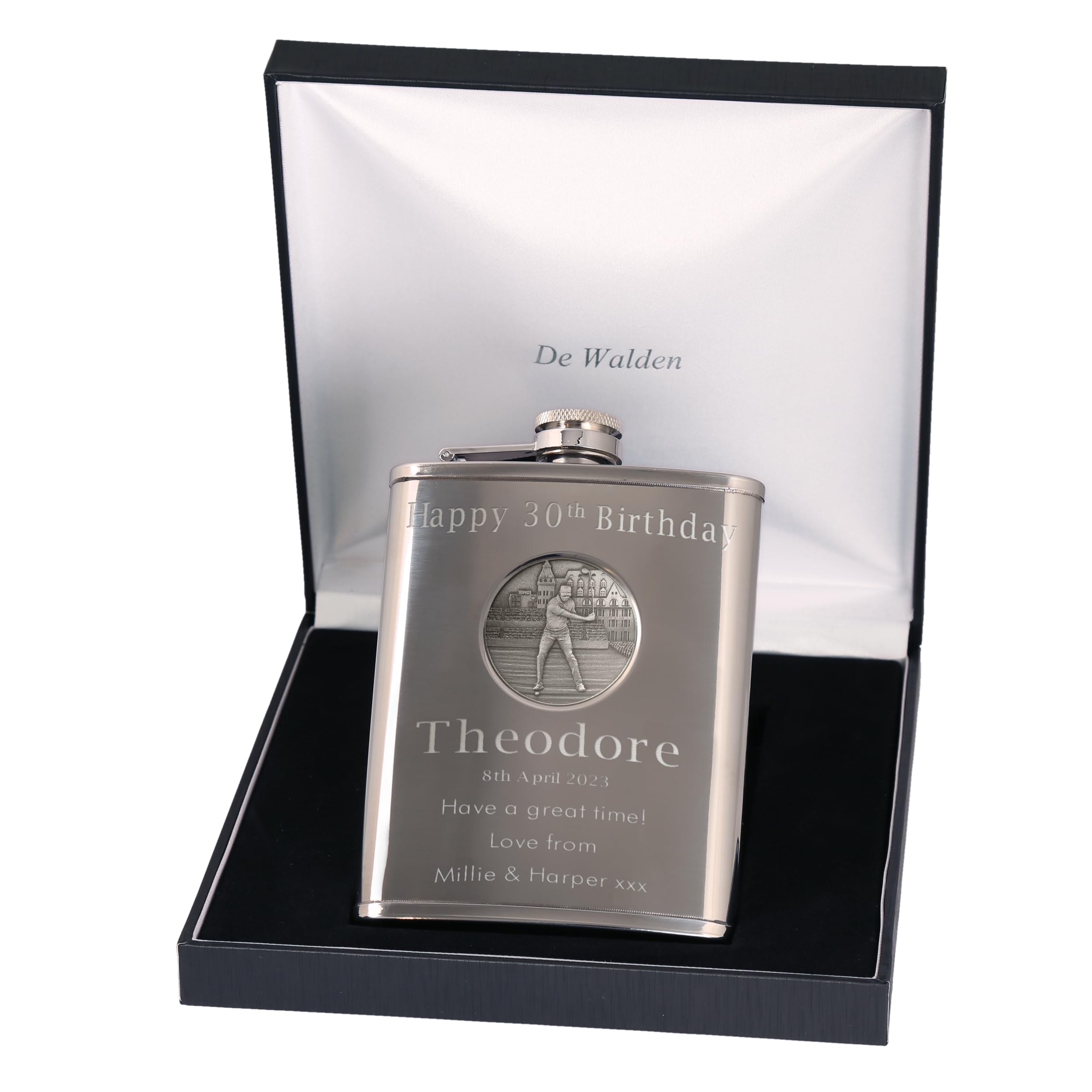 The Great Gifts Company 30th Birthday Golf Stainless Steel Hip Flask