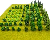 Vista 1 de 70pcs Mini Model Trees Train Scenery Mixed Miniature Trees Artificial Wargame Fake Tree Railroad Scenery Diorama Supplies Landscape