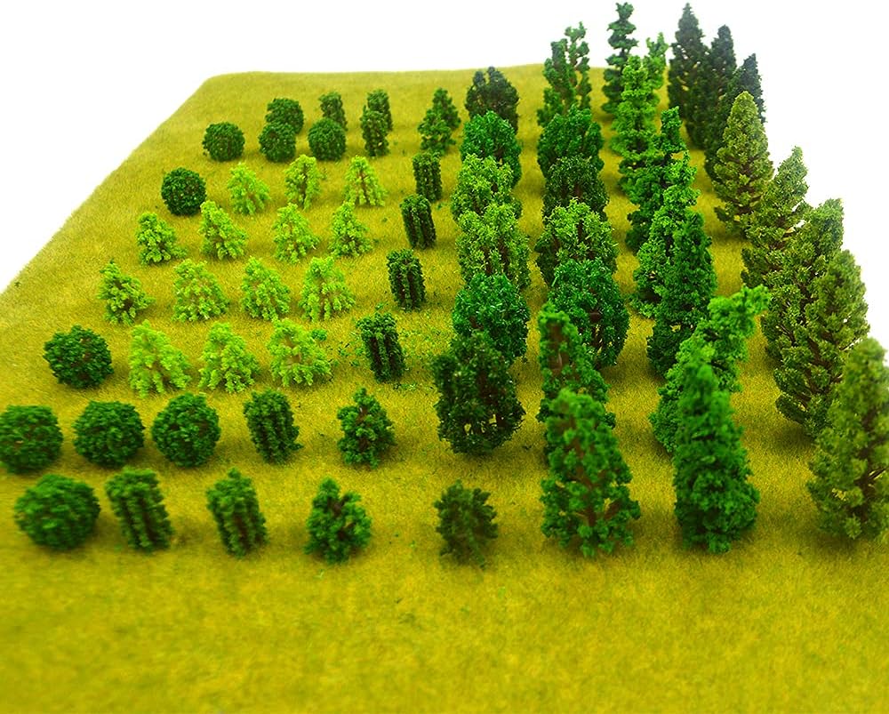70pcs Mini Model Trees Train Scenery Mixed Miniature Trees Artificial Wargame Fake Tree Railroad Scenery Diorama Supplies Landscape