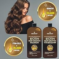 Vista 5 de First Botany, Biotin Champú para el crecimiento del cabello, acondicionador anti pérdida de cabello, fórmula engrosante de colágeno y células madre