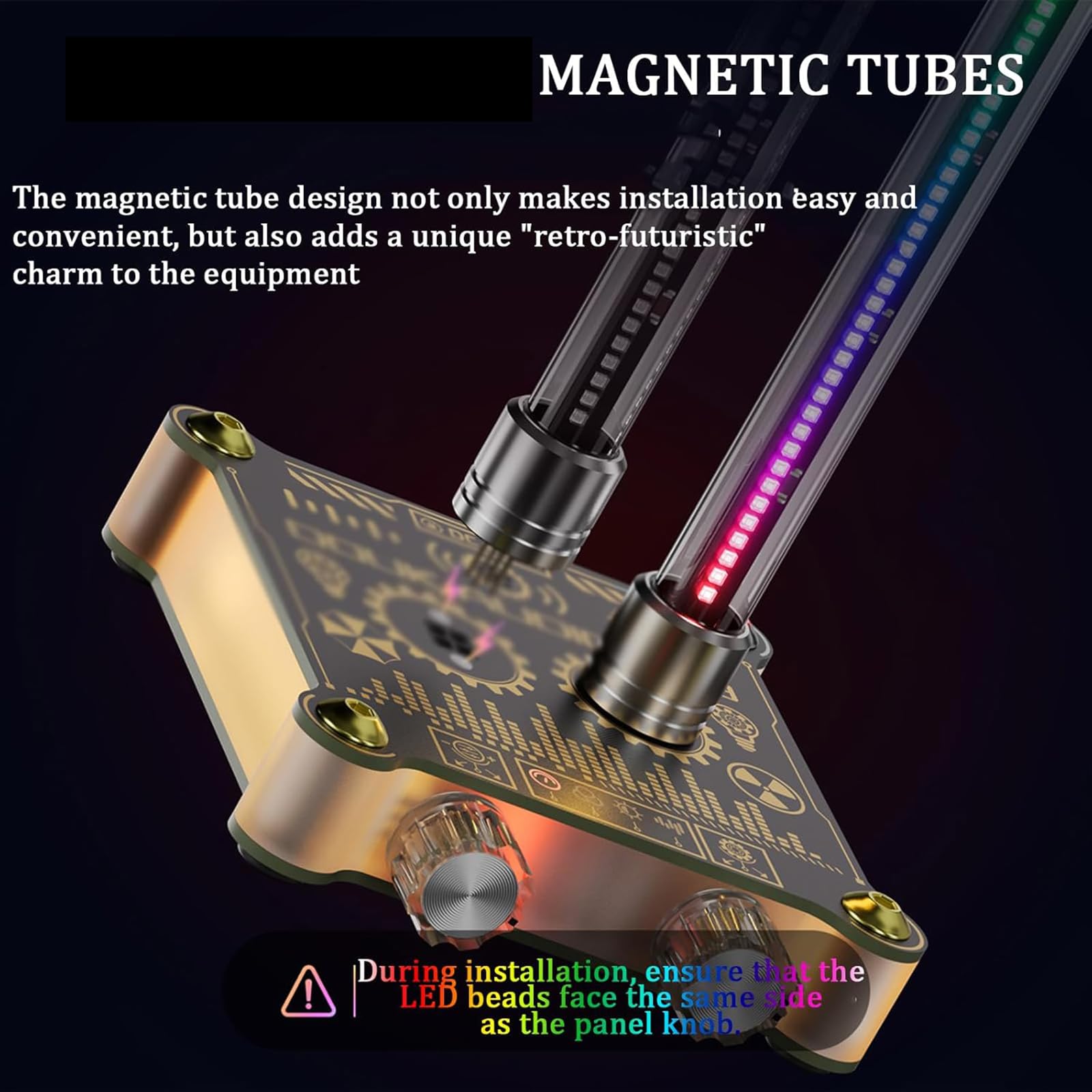 Analizador de espectro de audio LED, diseño retro de tubo Nixie, velocidad y brillo ajustables, ajuste de ganancia para decoración de escritorio del hogar