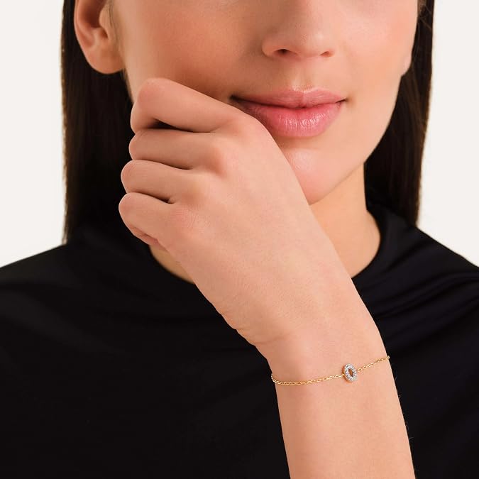 O Letter Bracelet with Crystals by Rosefield