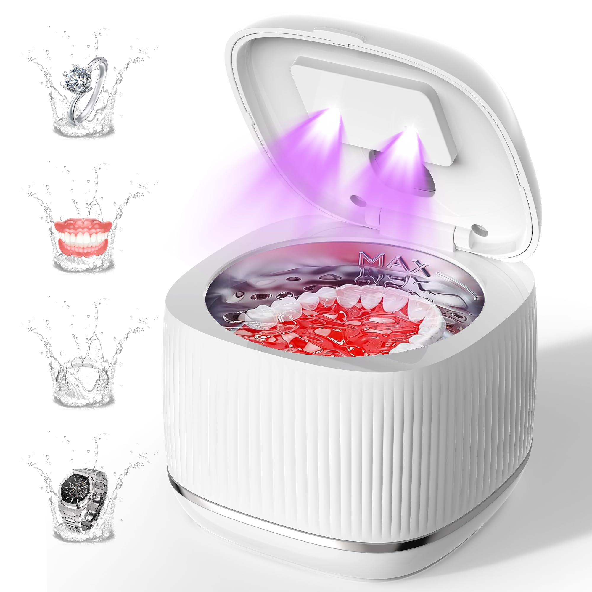 Macchina ultrasonica del pulitore del fermo per protesi, paradenti, parentesi graffe, testine dello spazzolino da denti, gioielli