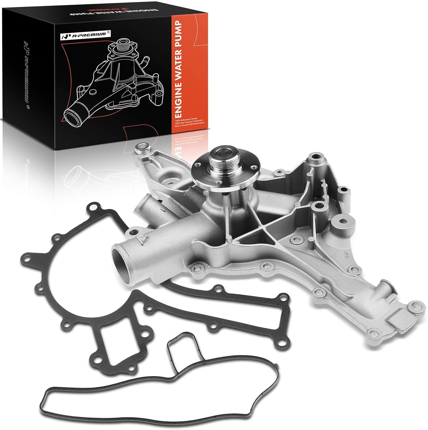 A-Premium Engine Water Pump W/Gasket [fits 6,8Cyl 2.6 3.2 3.7 4.3 5.0L] Compatible with Mercedes-Benz C,CL,CLK,E,ML,S,SLK,SL Class, fits C240, CLK320, CL500, E320, ML320, ML430, SLK320, S500 & More