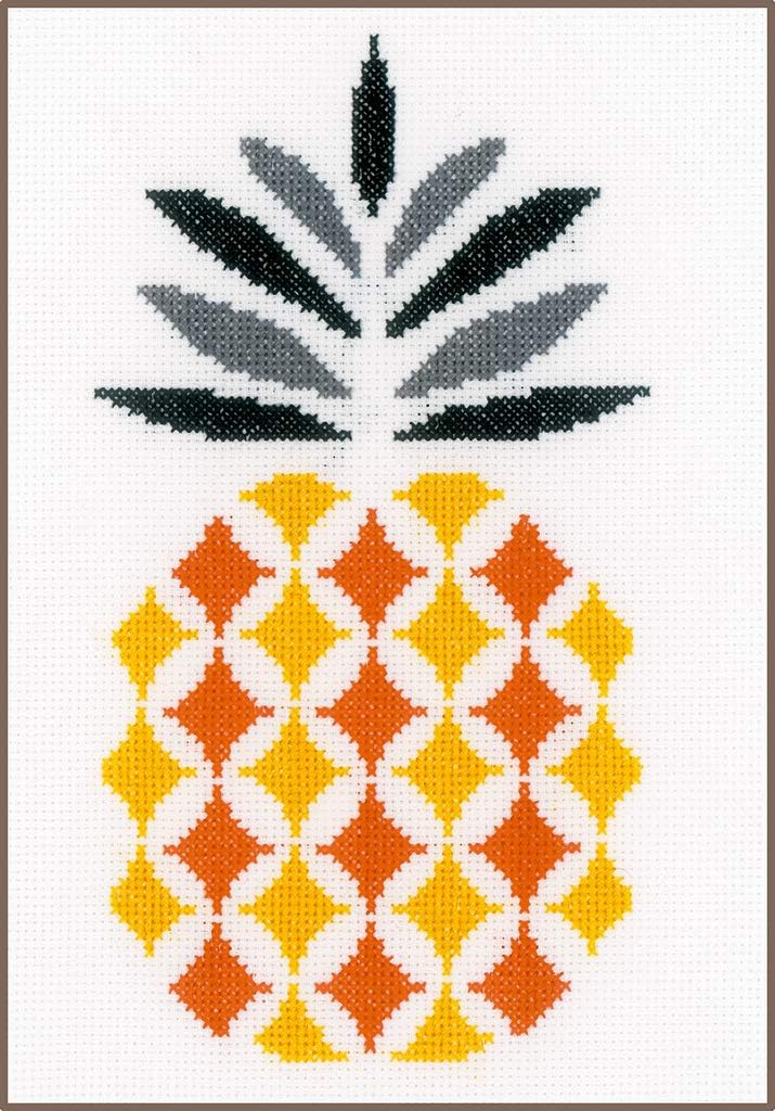 Vervaco Counted Cross Stitch Kit: Pineapple, Acrylic, NA, 16 x 26cm, N\a