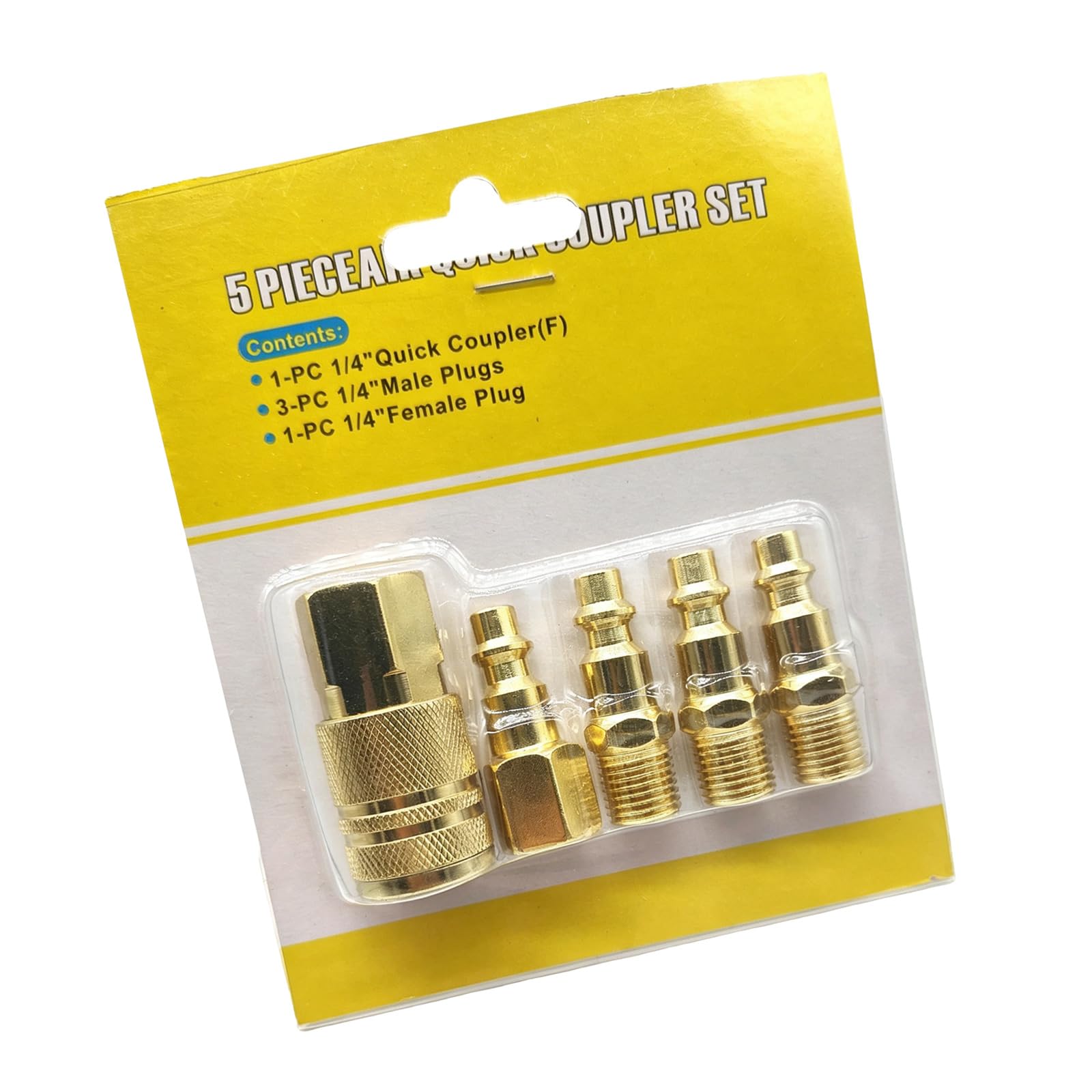 Kaeltsyn Women's A 5Pcs Heavy Duty 1 / 4Inch Thread Pneumatic Quick Connector Replacement For Ir Hose Fittings Coupling Compressor Industrial Quick Separate Clip
