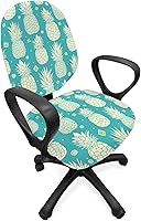 Vista 97 de Ambesonne - Funda para silla de oficina en acuarela, pinceladas abstractas con diseño de lunares, patrón geométrico grunge, fondo moteado, tela