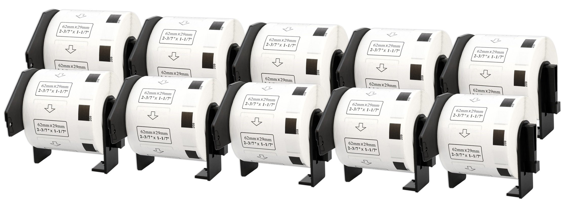 10 Compatibles Rouleaux DK11209 DK-11209 29mm x 62mm Papier Étiquettes Adresse pour Brother P-Touch QL-500 570 QL-700 QL-800 QL-810W QL-820NWB QL-1050 QL-1100 QL-1110NWB (800 Étiquettes par Rouleau)