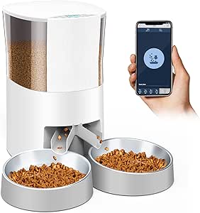 Dispensatore Automatico Cibo Per Gatti WiFi - Doppia Ciotola, 6,5L, Controllo App, Timer E Voce - Foto 8