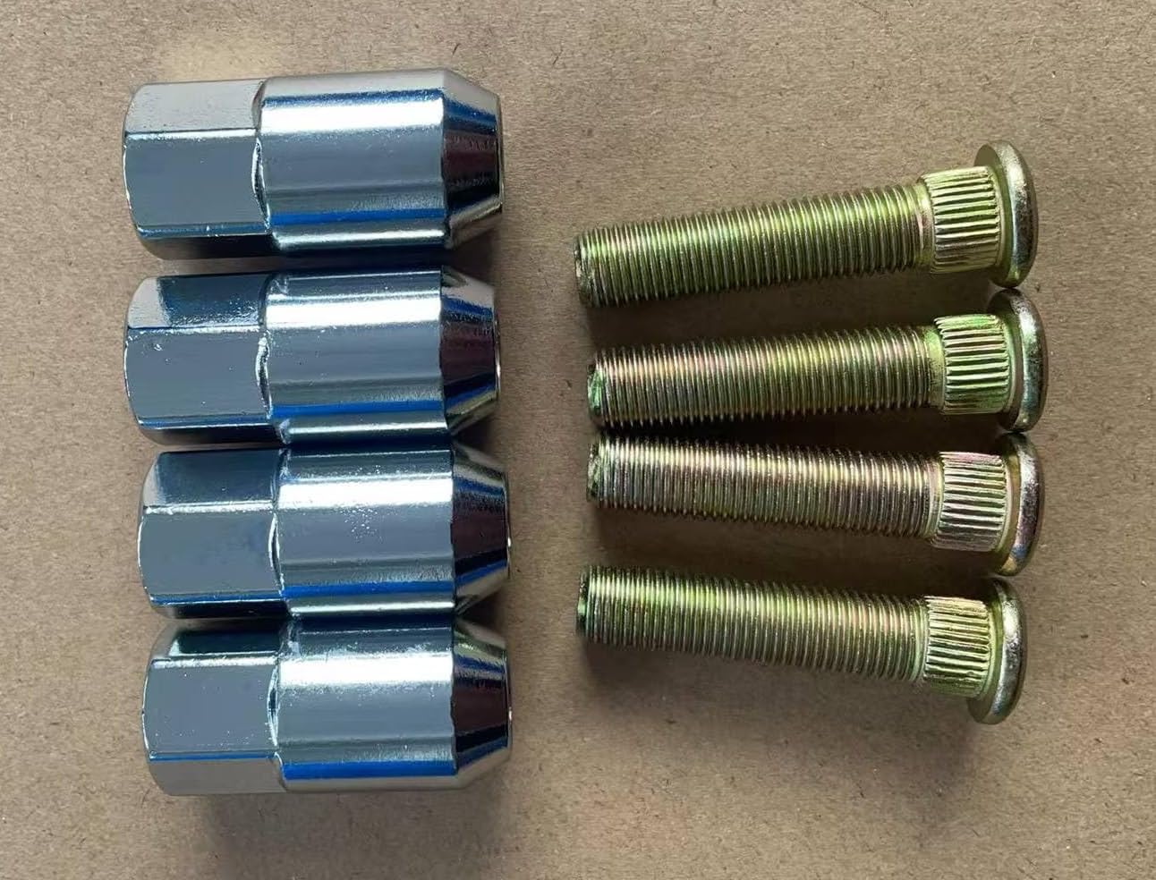 4pcs (3/8-24 * 1.75" UHL) Wheel Studs Bolts 7517871 with Lug Nuts 7547309 Replacement for 2011-2014 Polaris RZR 900 UTV; RZR 4 800 2010-2014