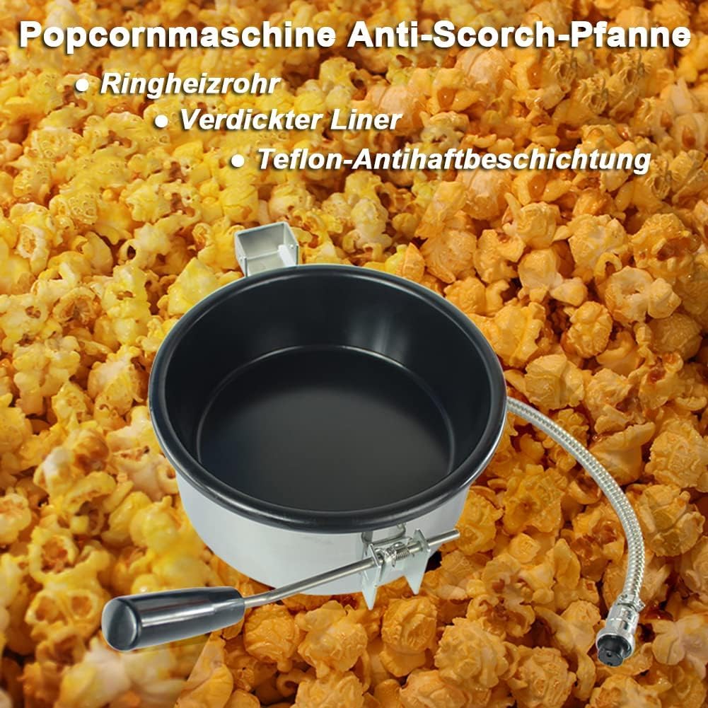 Macchina Popcorn Aria Calda Accessori, Pentola per Pop Corn da 230g, Parti Elettriche per Popcorn a Manovella, Padella Antiscottatura Antiaderente, per Mais, Merenda,3 fori-15 mm