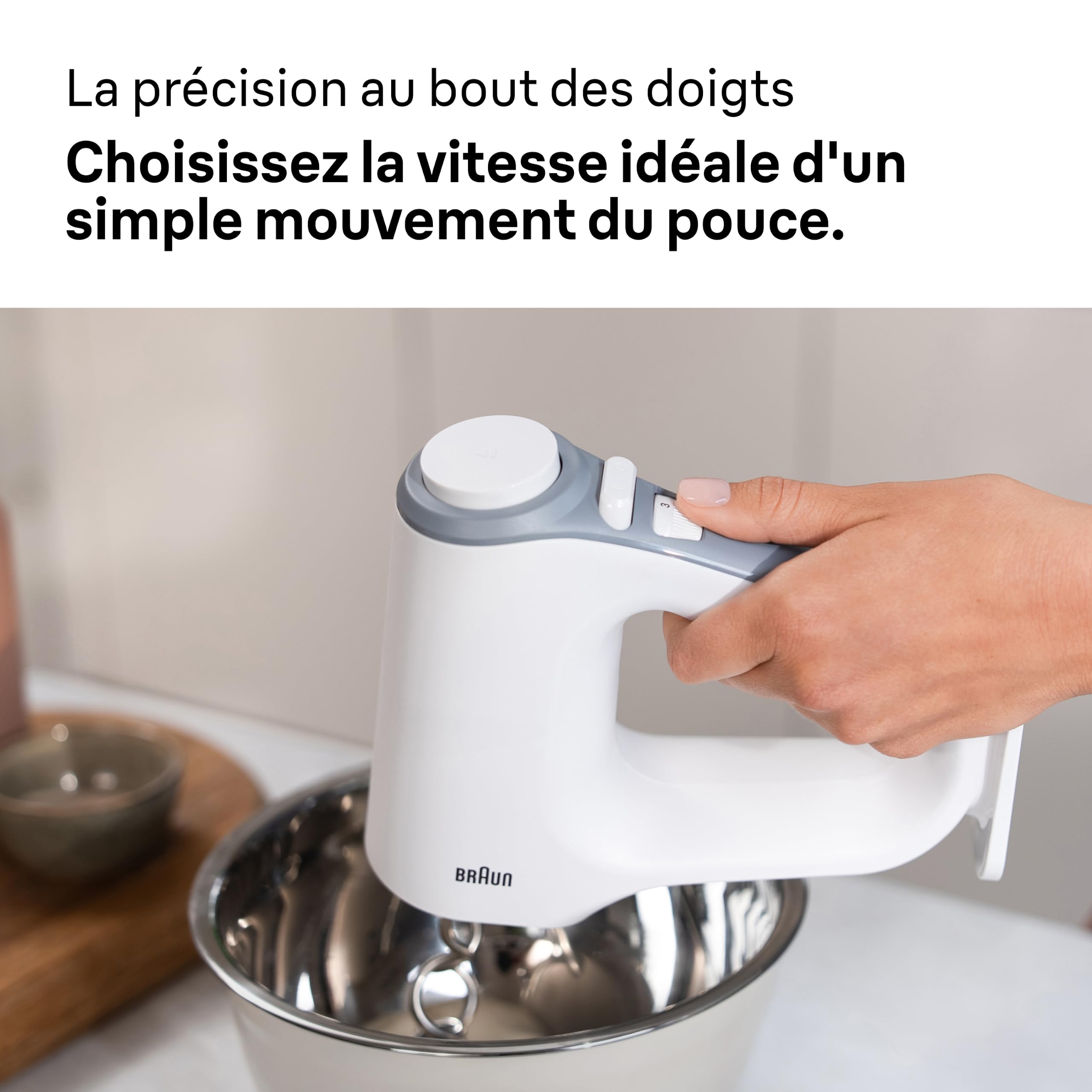 Braun MultiMix 3 - Batteur Electrique avec 4 Accessoires, 550W, Blanc
