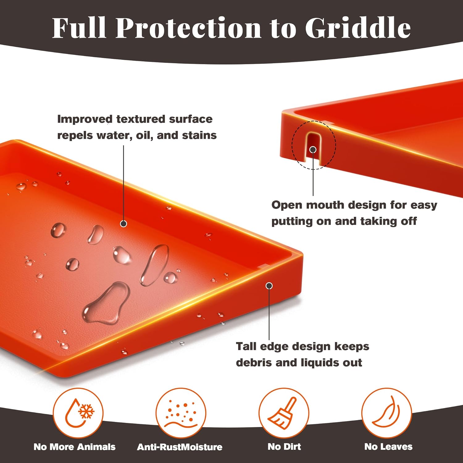 Blackstone 28 inch Griddle Cover - Heavy Duty Food Grade Silicone Griddle Buddy Mat [Upgraded Full-coverage]