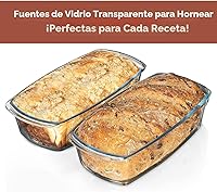 Vista 8 de Razab Sartén grande de vidrio para pan de 7.6 tazas/1.9 cuartos de galón con tapas (juego de 2) – Molde para pastel de carne sin BPA tapas