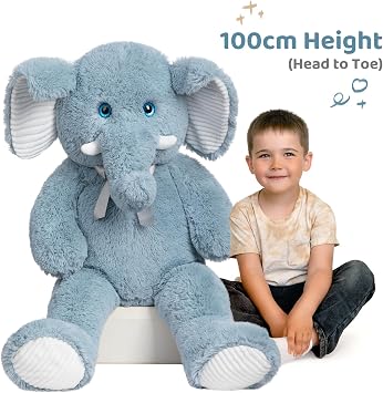 BEJOY XXL Large Elephant Teddy, Soft Toy with 3D Eyes Big Teddy Bear