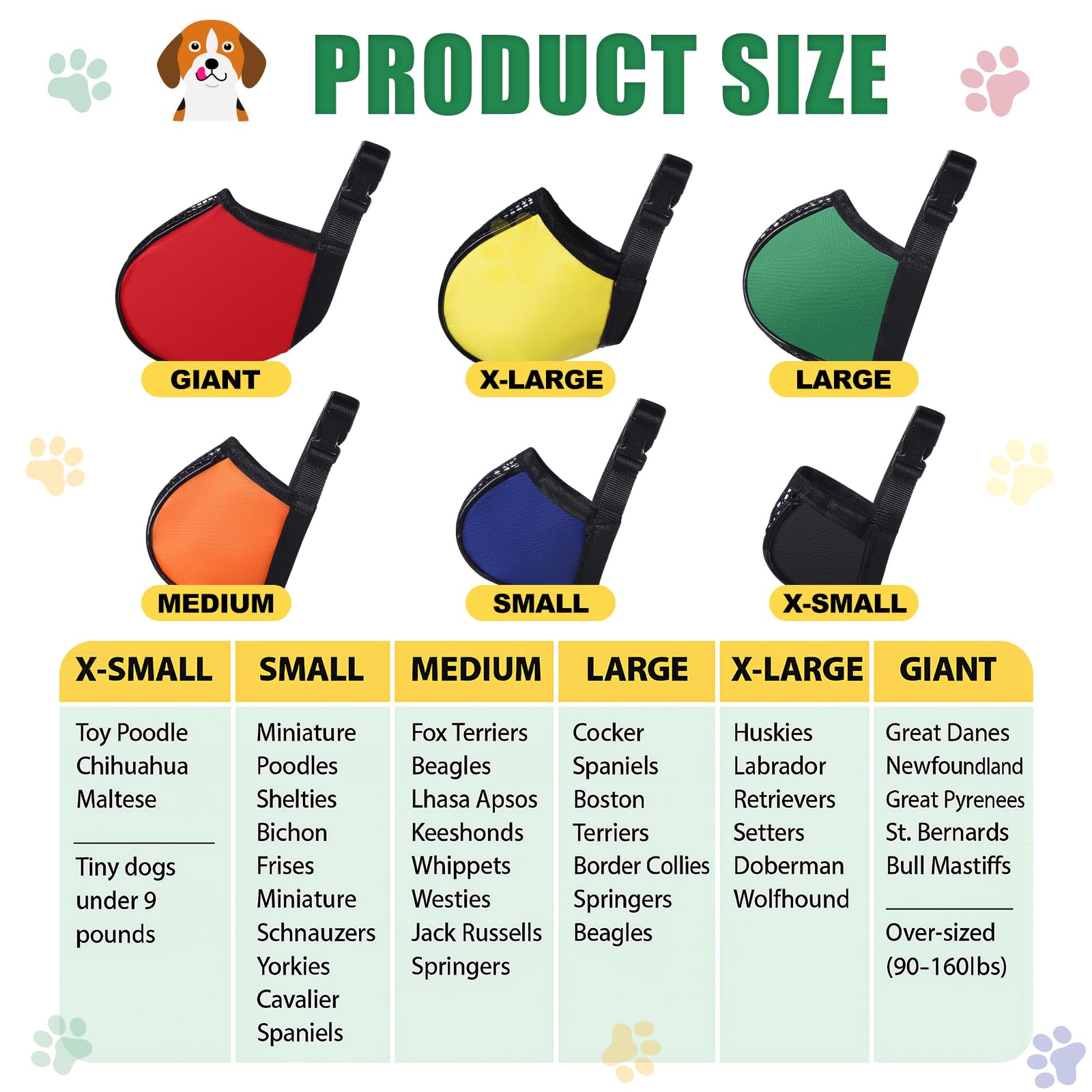 Shinylin Maulkorb für Hunde, 6 Größen, atmungsaktiv, verstellbar, vollständige Abdeckung, für kleine, mittelgroße und große Hunde, Anti-Bellen, Kauen (Druckknopf)