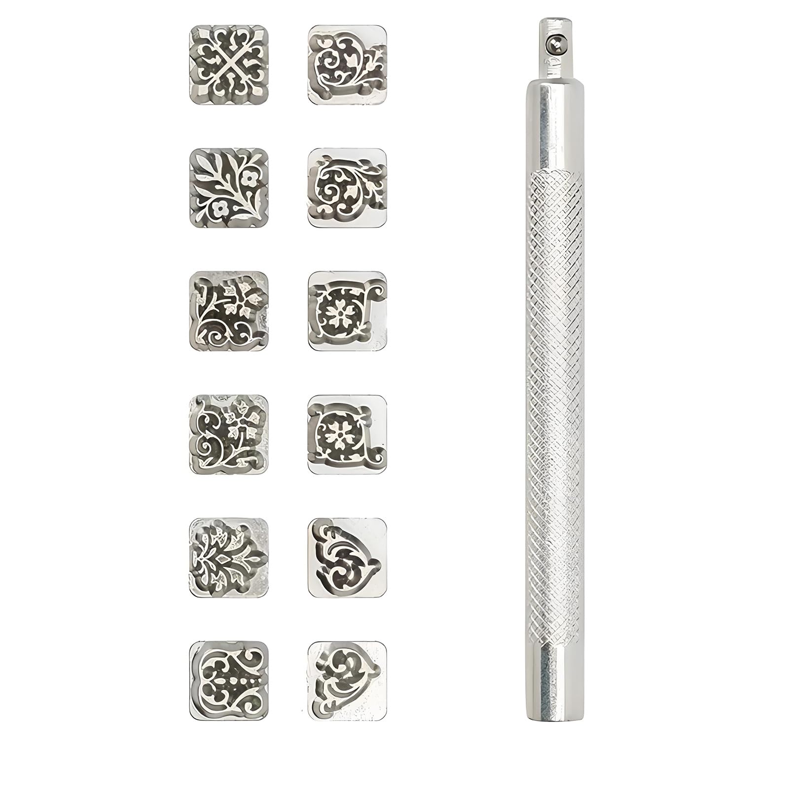 Premium Leather Engraving Stamps Featuring 12 Unique Themes Punching Tool Suitable for Both Beginners and Experts Kirsite Leather Tool