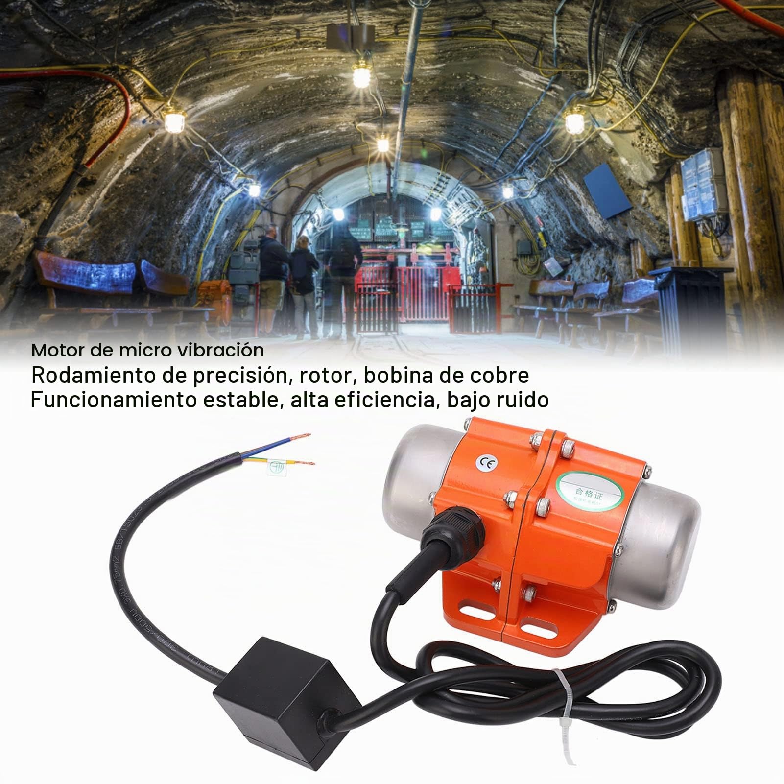 Motor Vibratorio Asíncrono, Motor de Vibración de bajo Ruido Ángulo Excéntrico Ajustable 220V Máximo 3600RPM para Dispositivos de Maquinaria(#1)