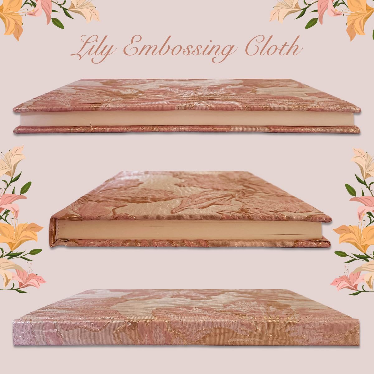 Piękny notatnik w linie, A5 Lily Pink