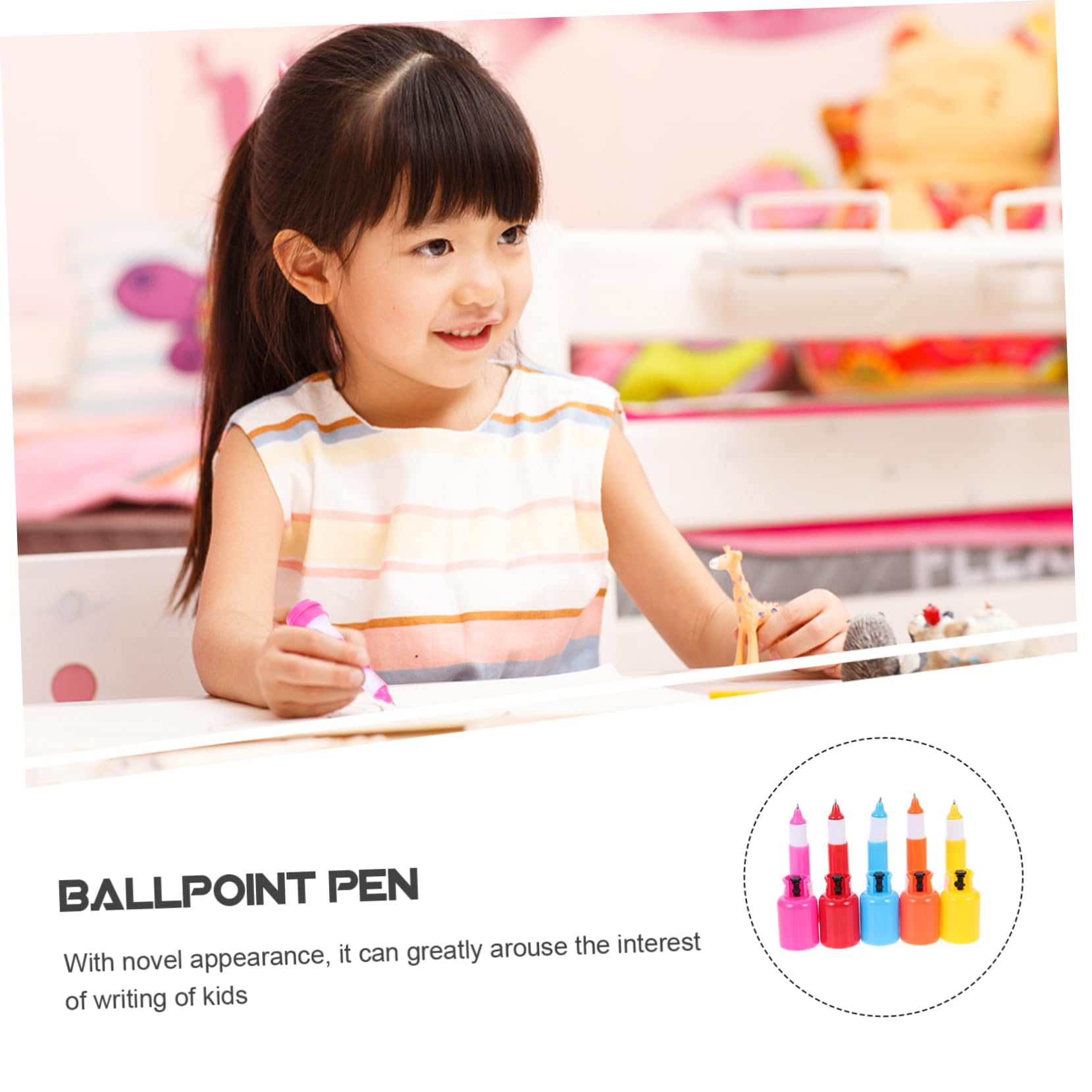 VILLCASE 4 Ensembles Stylo À Bille Réservoir D'essence Surligneurs Produit Gel S'agiter Conseil Portable Stylos Bille Pen Adorables Stylos À Pilules Stylos Amusants Plastique 18 Pièces * 4