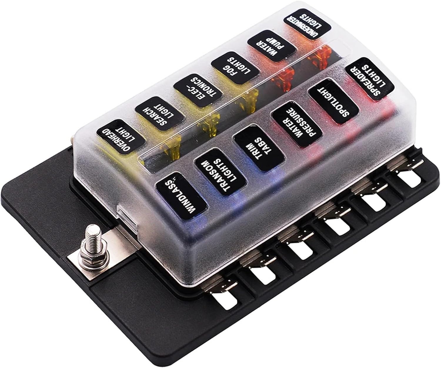 6 8 10 12 Way 12/24V Car Boat Circuit Standard Blade Fuse Holder Block ATC ATO