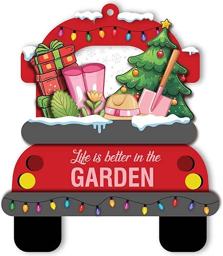 Gardening Christmas Ornament, Plant Garden Tools Christmas Ornament, Season's Gardenings,