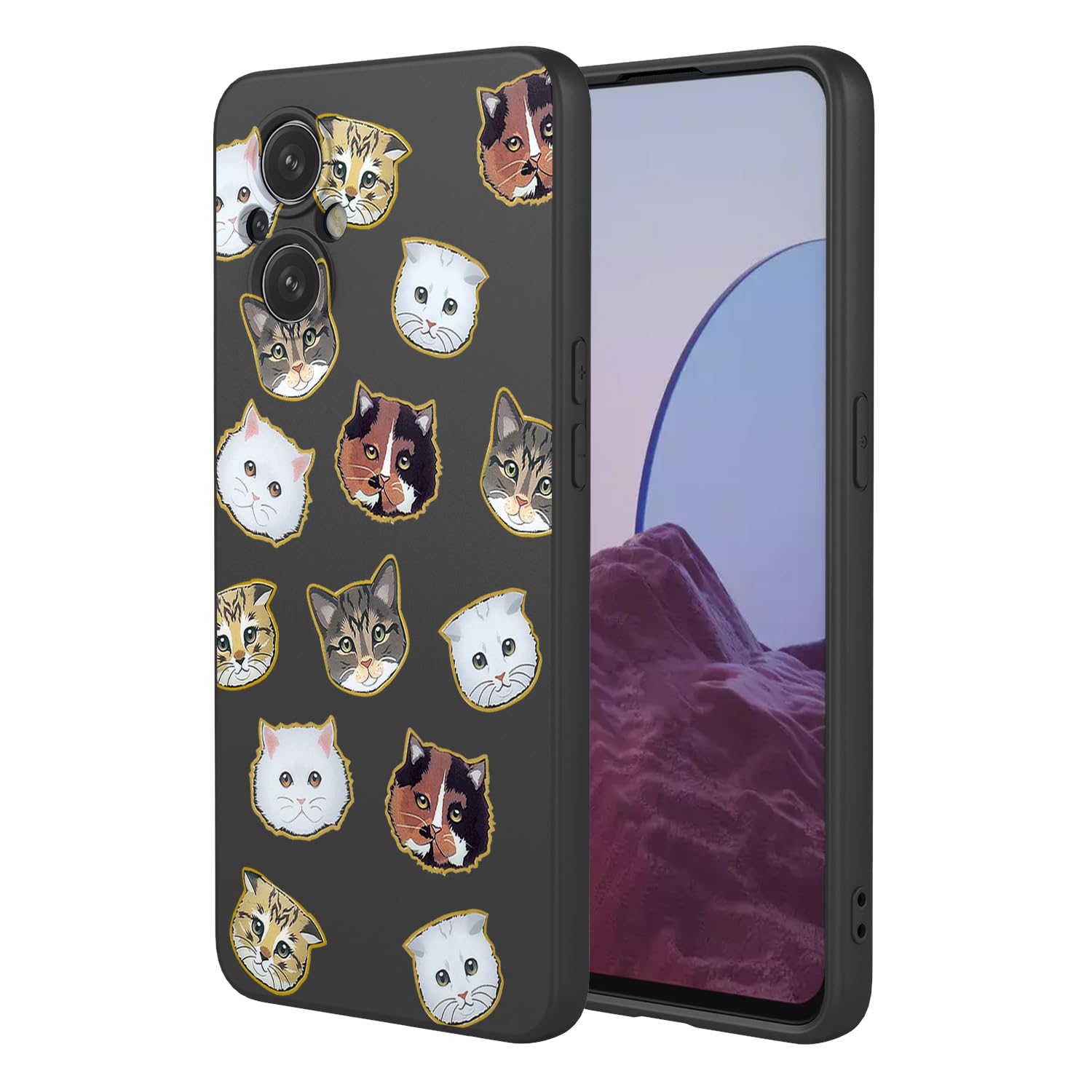 KOARWVC Phone Case for OnePlus Nord N20 Case, Oppo Reno8 Lite 5G/Reno7 Lite 5G/Reno7 Z/Reno8 Z Case Cute cat Pattern Design Slim Protective Soft TPU
