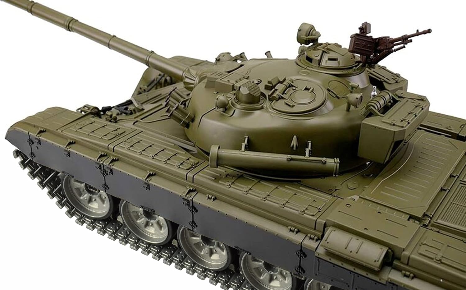 ടോപ്പ് ഡൗൺ view of Amewi RC Tank T-72 showing turret and main gun
