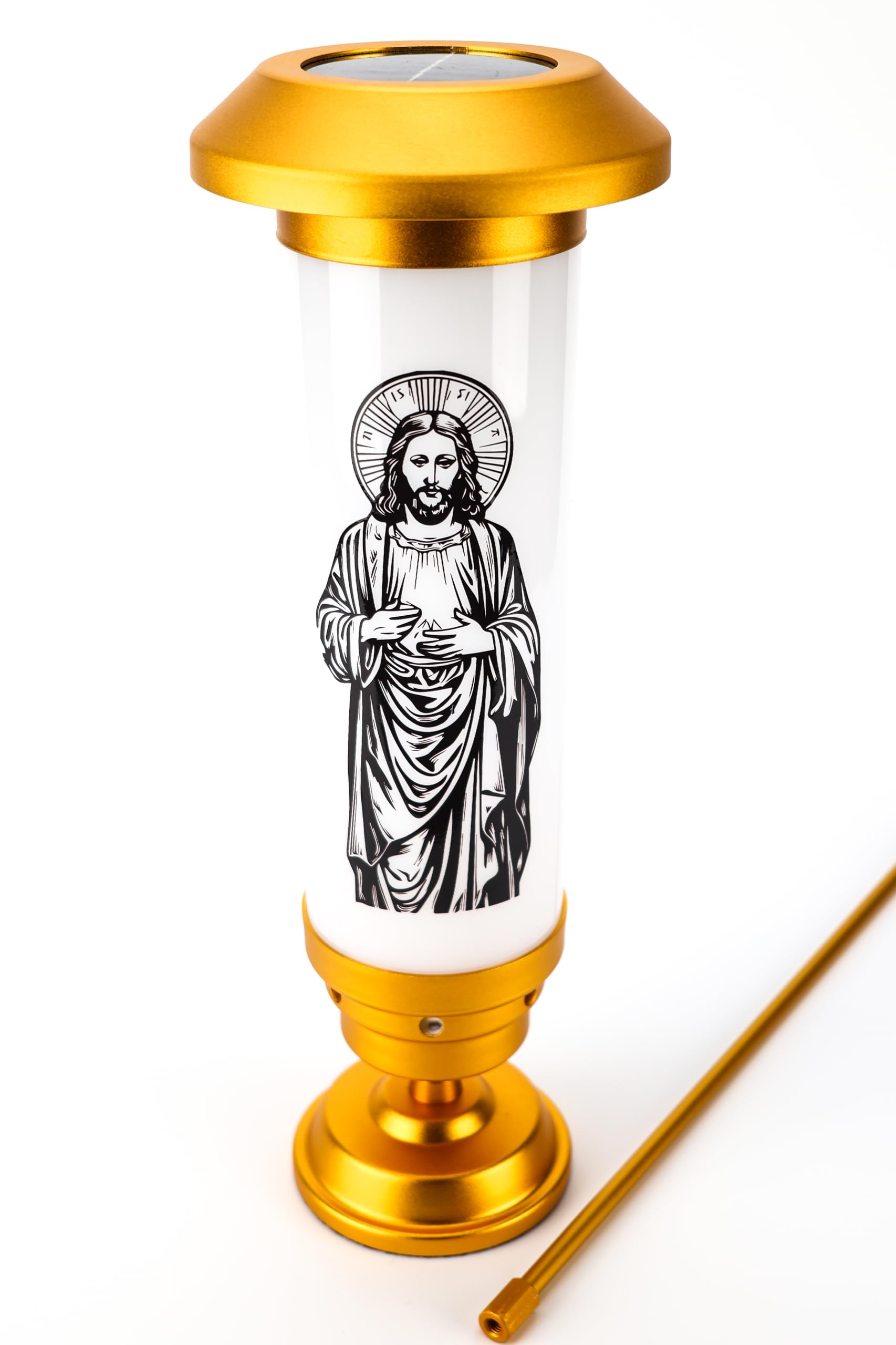 OURMEMO Lamps for Outdoor use,Jesus Night Light, Jesus Gifts,Christian Gifts,Unique Religious Decoration,for Outdoor Flower Bed Patio Yard Garden Lawn