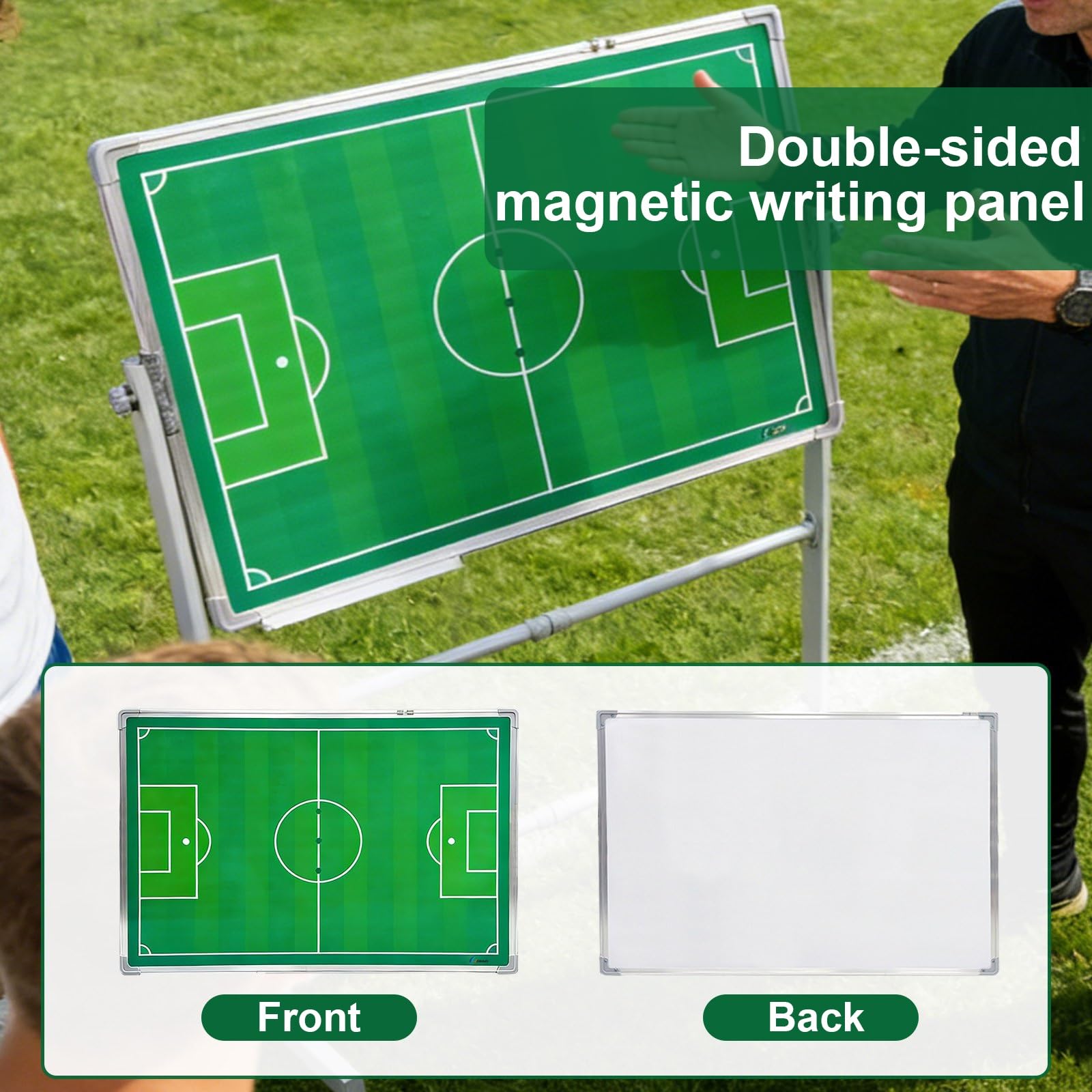 Lavagna Magnetica per Allenamento di Calcio, Lavagna Calcio Allenatore di Board, Telaio e Supporto in Alluminio, per Allenamento