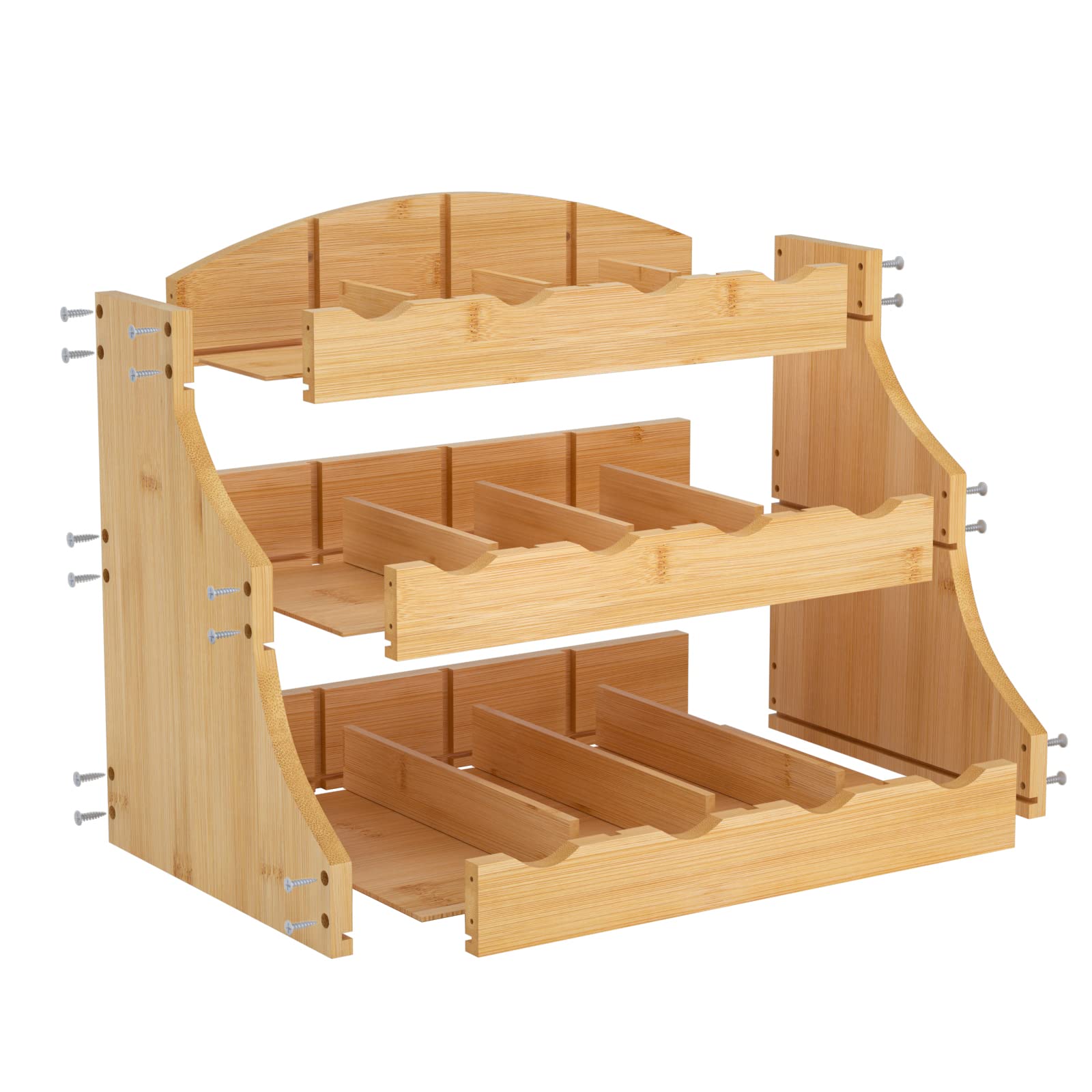 G.a HOMEFAVOR Organizer per bustine di tè in bambù Scatola da tè in Legno Scatola portaoggetti per caffè Porta spezie in Legno per casa, Ufficio o Bar