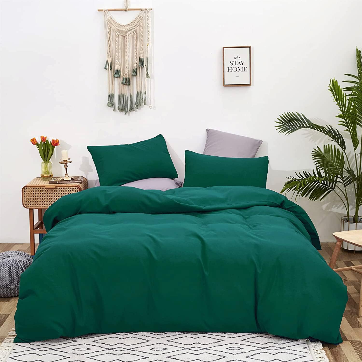 Wellboo Emerald Green Comforter Sets Twin Men Boys Hunter Green Bedding Comforters