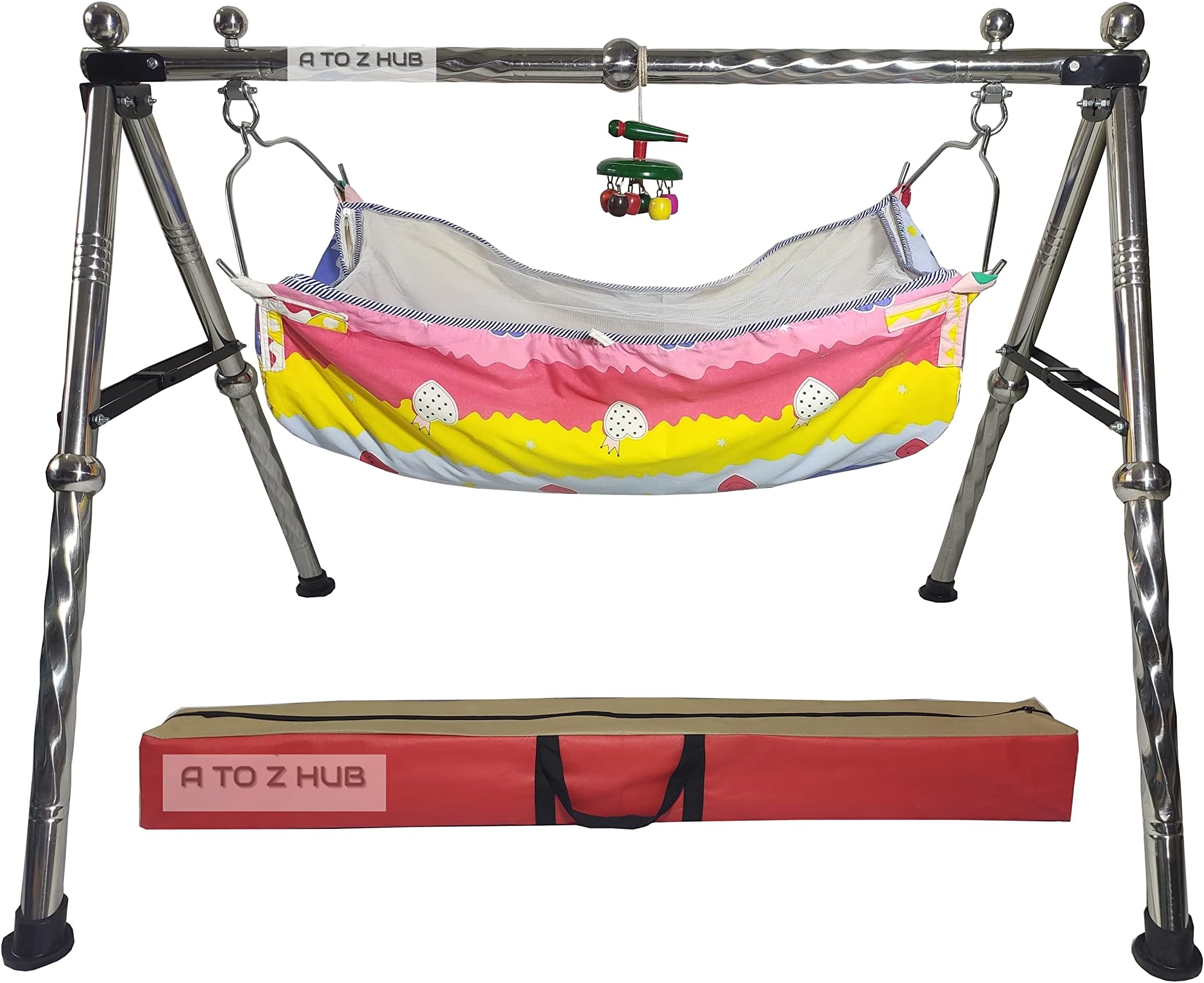 A to Z Hub Boy's and Girl's Portable Folding Special Addition ghodiyu (Black)