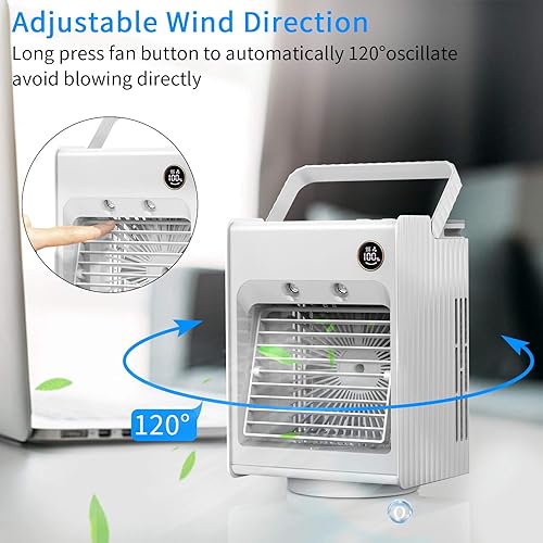 Miniatura 2 de Ventilador de aire acondicionado portátil ventilador de escritorio para enfriador de aire personal mini ventilador de refrigeración evaporativa con