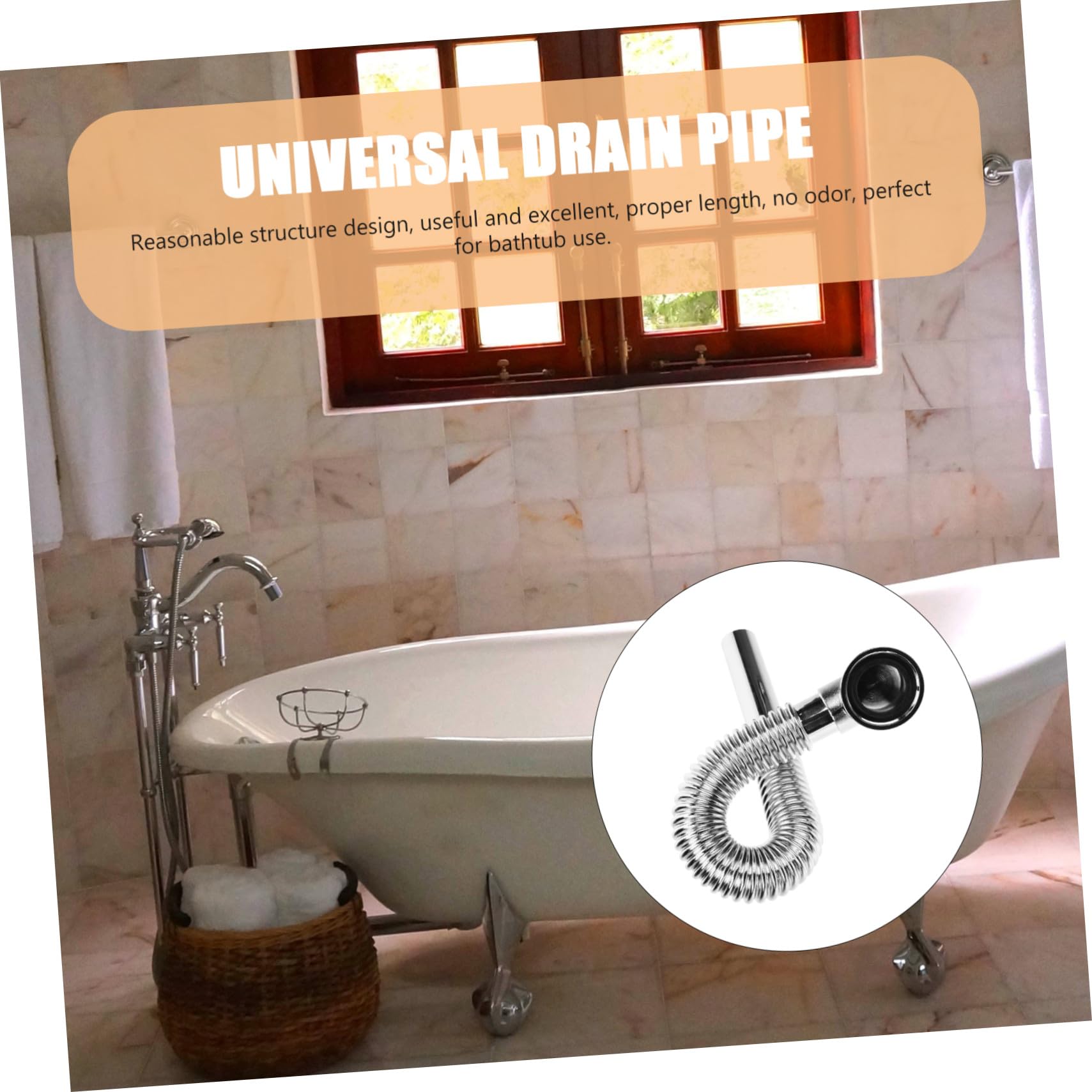 Flexibler Badewannenablauf aus Kupfer Universelles Badewannenzubehör mit Einfachem Einbau für Haushalt und Hotelbadezimmer Silberfarben