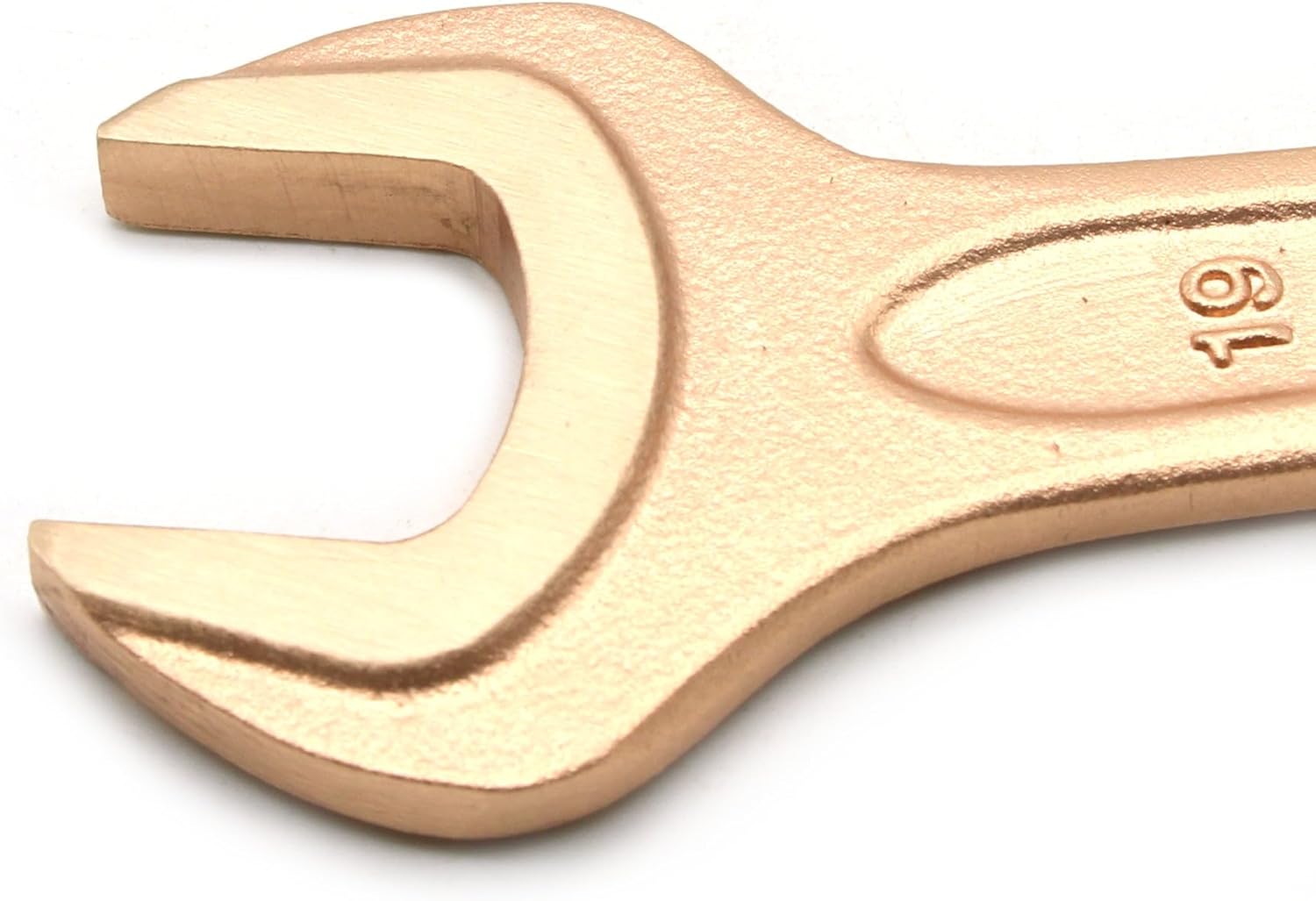 TMAX Non Sparking Open End Wrench Single Head of 22mm (55/64 Inch), Length 195mm (7-43/64 Inch), Aluminum Bronze Copper, Spark Free Safety, Non-Magnetic and Corrosion-Resistant