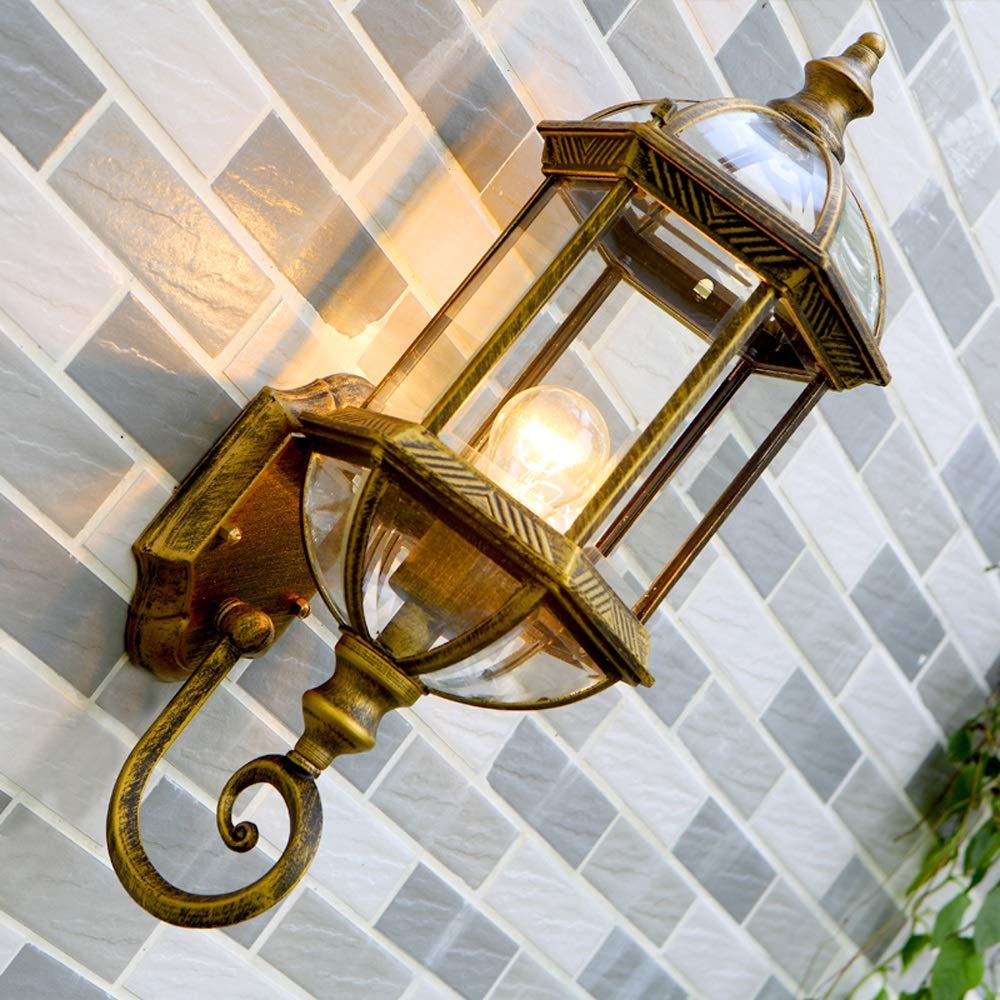 Zewnętrzna lampa ścienna na dziedzińcu Willa Ogród Zewnętrzny aluminiowy słupek do drzwi Kinkiet Ozdobiony balkon Korytarz Nawa hotelowa Wodoodporna IP54 Latarnia ścienna Oprawa E27 Oświetlenie