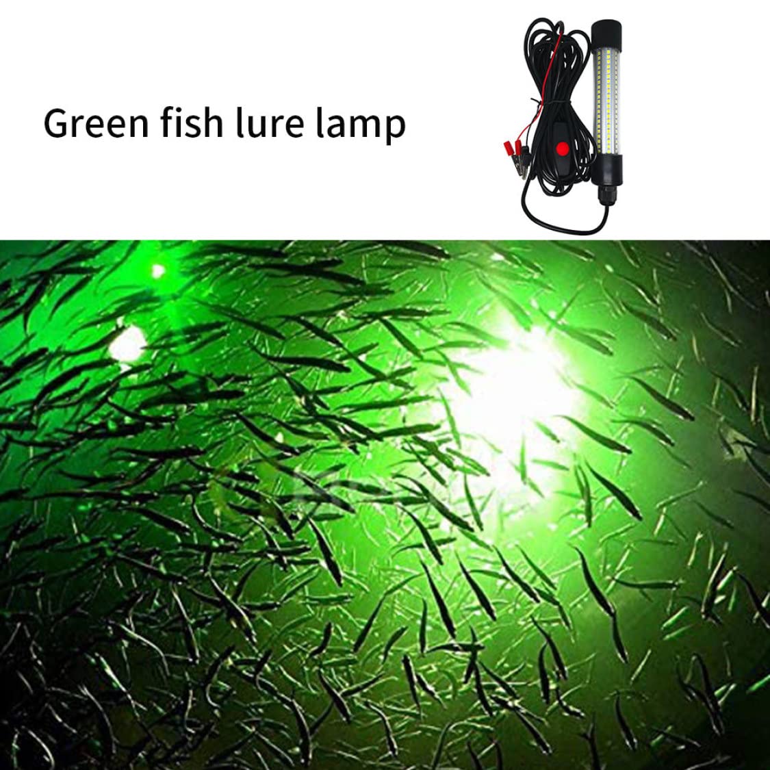 Lámpara de Pesca LED Sumergible IP68 DC/AC12-24V Verde Impermeable