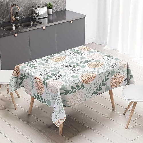 Mantel Redondo para mesa de 4 sillas, color beige, decoración para mesa de patio, cocina, hogar, 60 x 84 pulgadas