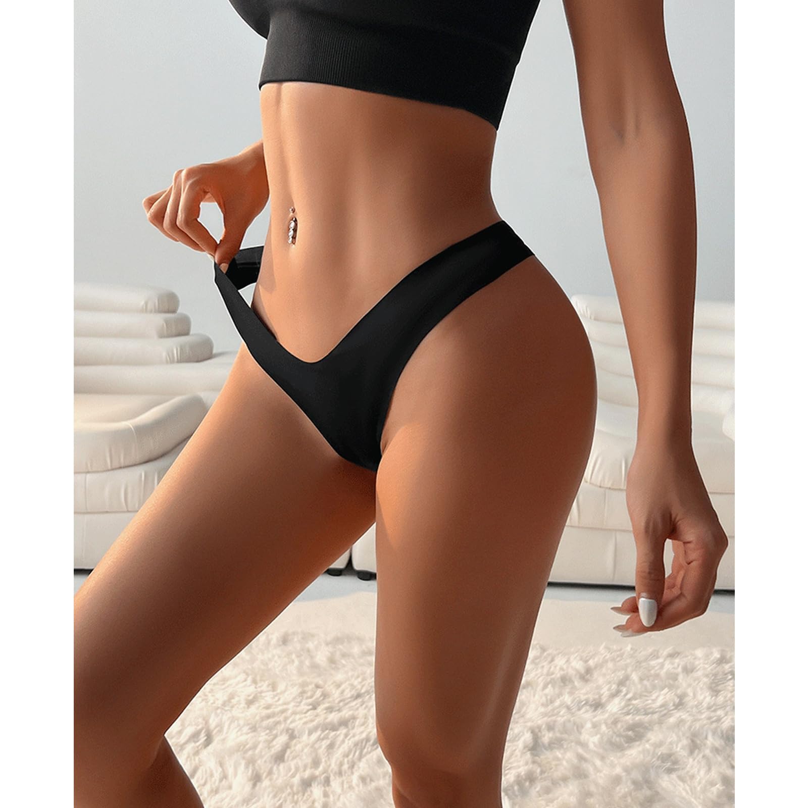 flintronic 6 Pezzi Perizoma Mutande Donna Mutandine Senza Cuciture Sexy Elastici Invisibili Multipack