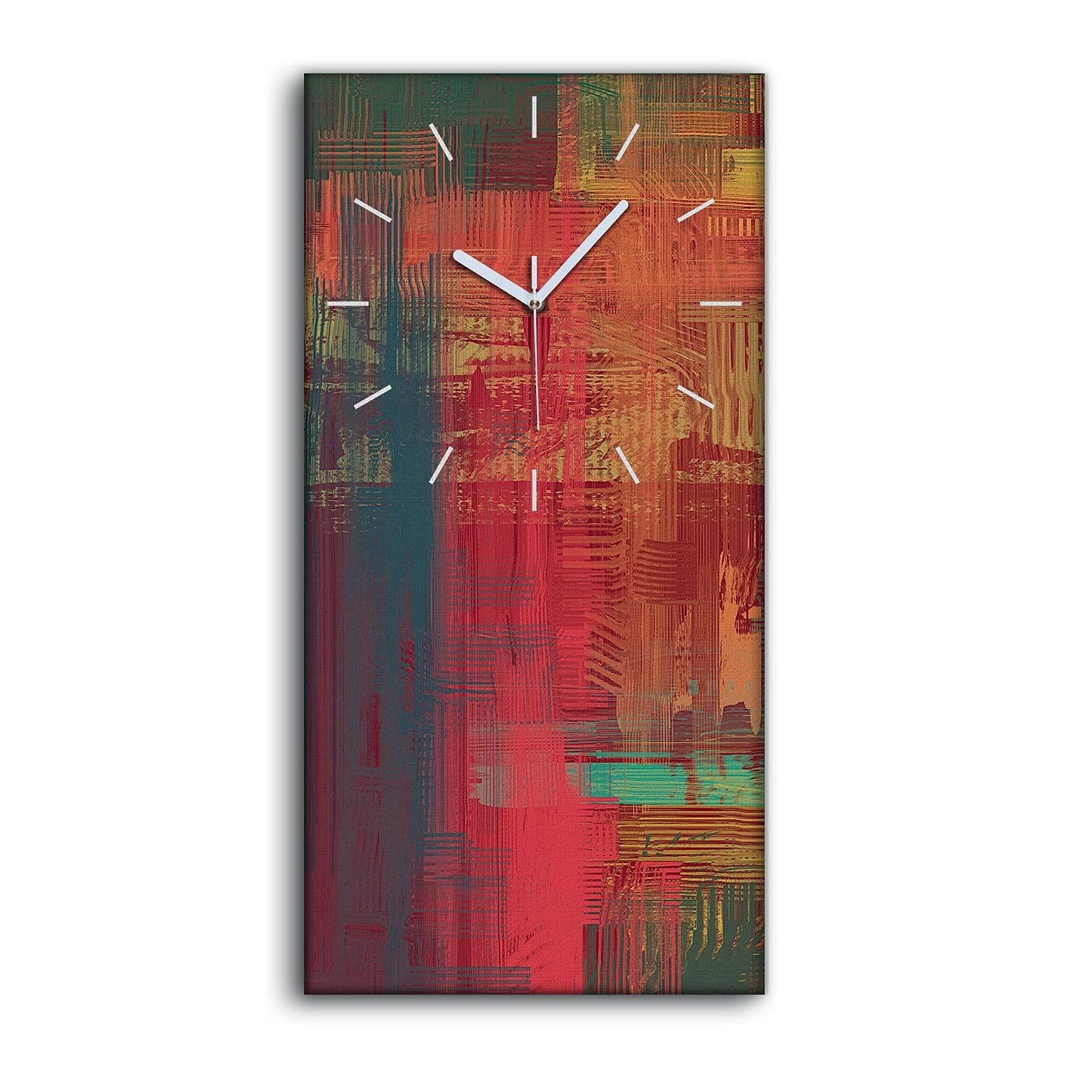 Horloge sur Toile Peinture Abstraite Coloray pour une Ambiance Apaisée