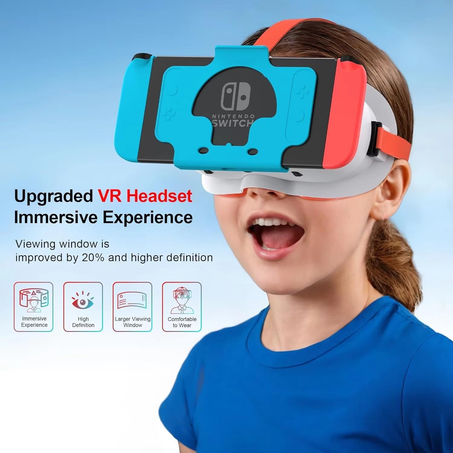 Casque VR pour Nintendo Switch, casque de réalité virtuelle pour console Switch OLED pour jeux 3D pour adultes et enfants pour Labo VR, noir