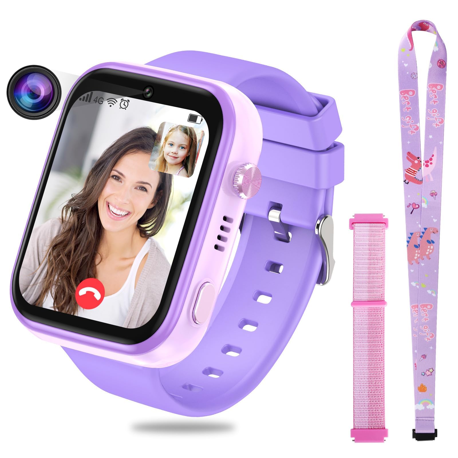 OKYUK - Reloj inteligente 4G para niños, rastreador GPS, múltiples estilos de computadora para elegir, llamadas bidireccionales, competencia de imagen, SOS, Wi-Fi, visualización táctil impermeable