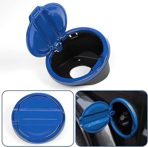 Miniatura 6 de JeCar JL - Cubierta de llenado de combustible, tapa de gasolina, aleación de aluminio, accesorios exteriores para puerta de tanque de gas,