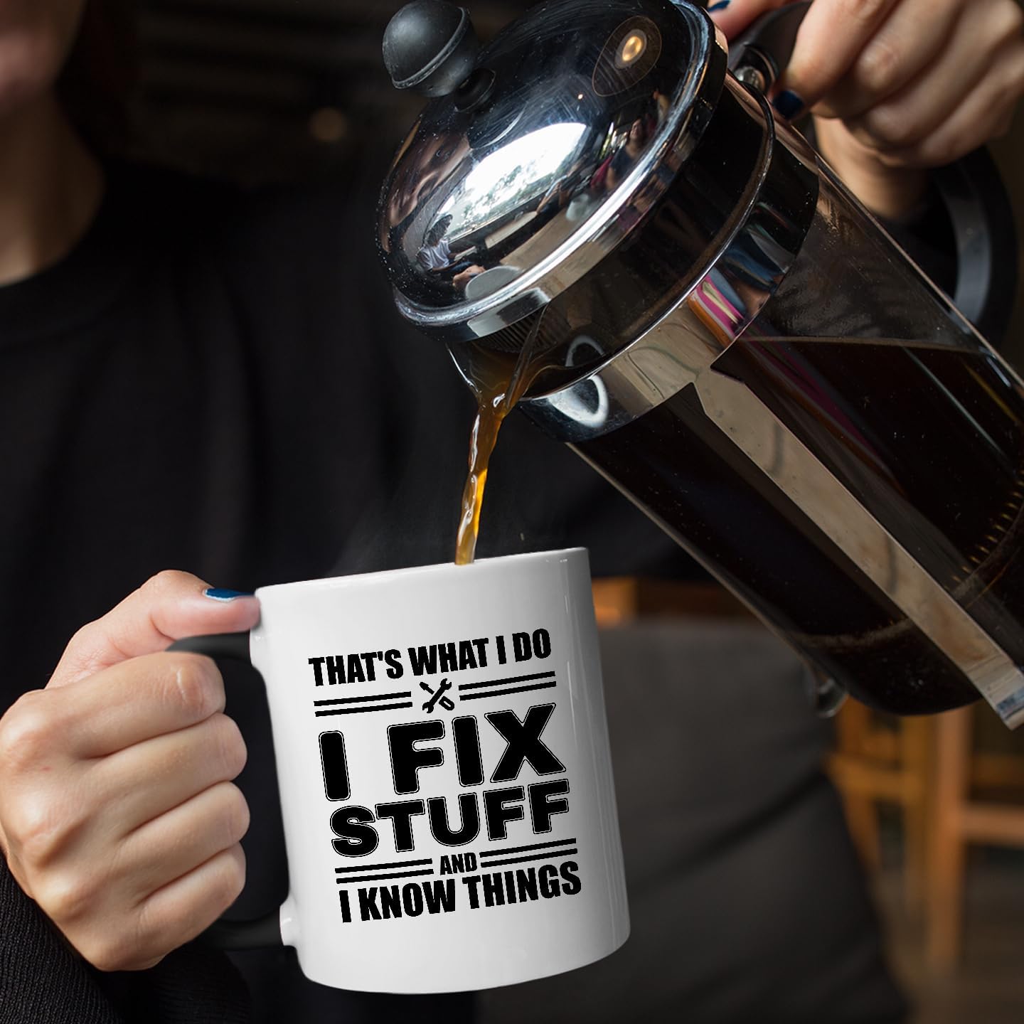 Veracco That's What I Do I Fix Stuff And I Know Things Mug Gifts For echanic Father Handyman Gift Funny Birthday Gifts for Men Birthday Gifts For Dad Men Husband Grandpa Friends Coworker Uncle - Image 4