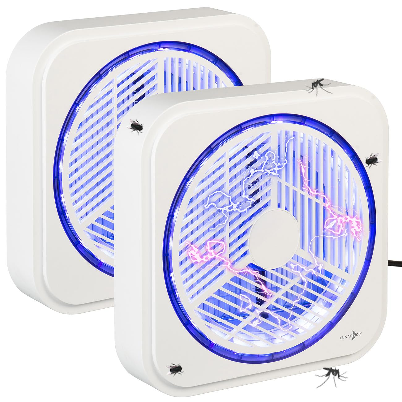 Lunartec UV-Mückenlampe: 2er Set UV-Insektenvernichter zur Wandmontage, mit Selbstreinigung (LED-Insektenvernichter, Fliegenfalle)